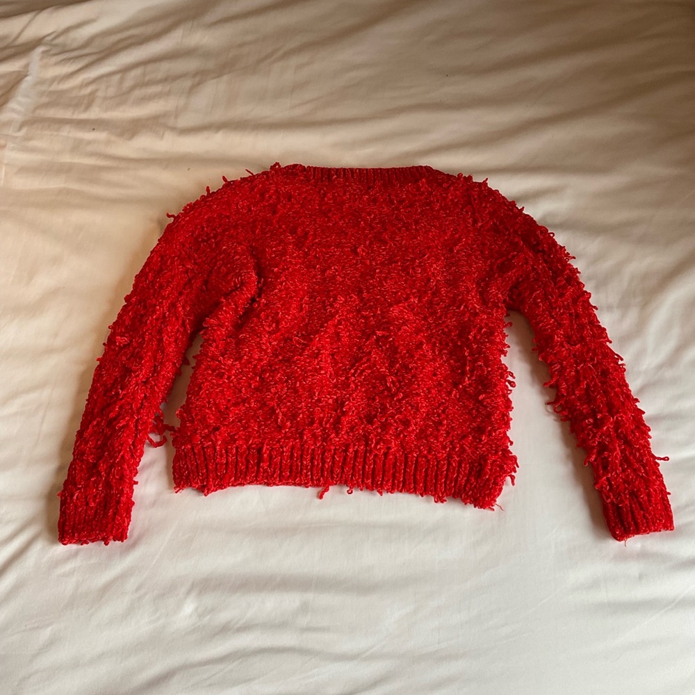The Limited Girls Red Fringe Sweater M - Picture 2 of 4